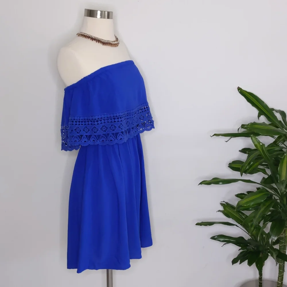 Xhilaration womens  Dress off shoilder Blue size Medium
